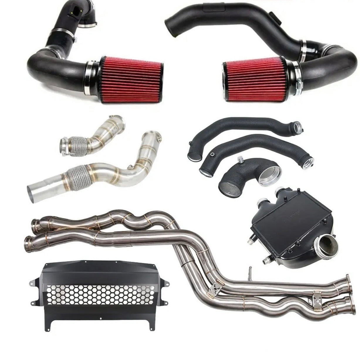 F80 M3, F82 M4, F87 M2 S55 downpipe cooler slide plate intercooler front installation cold air intake kit