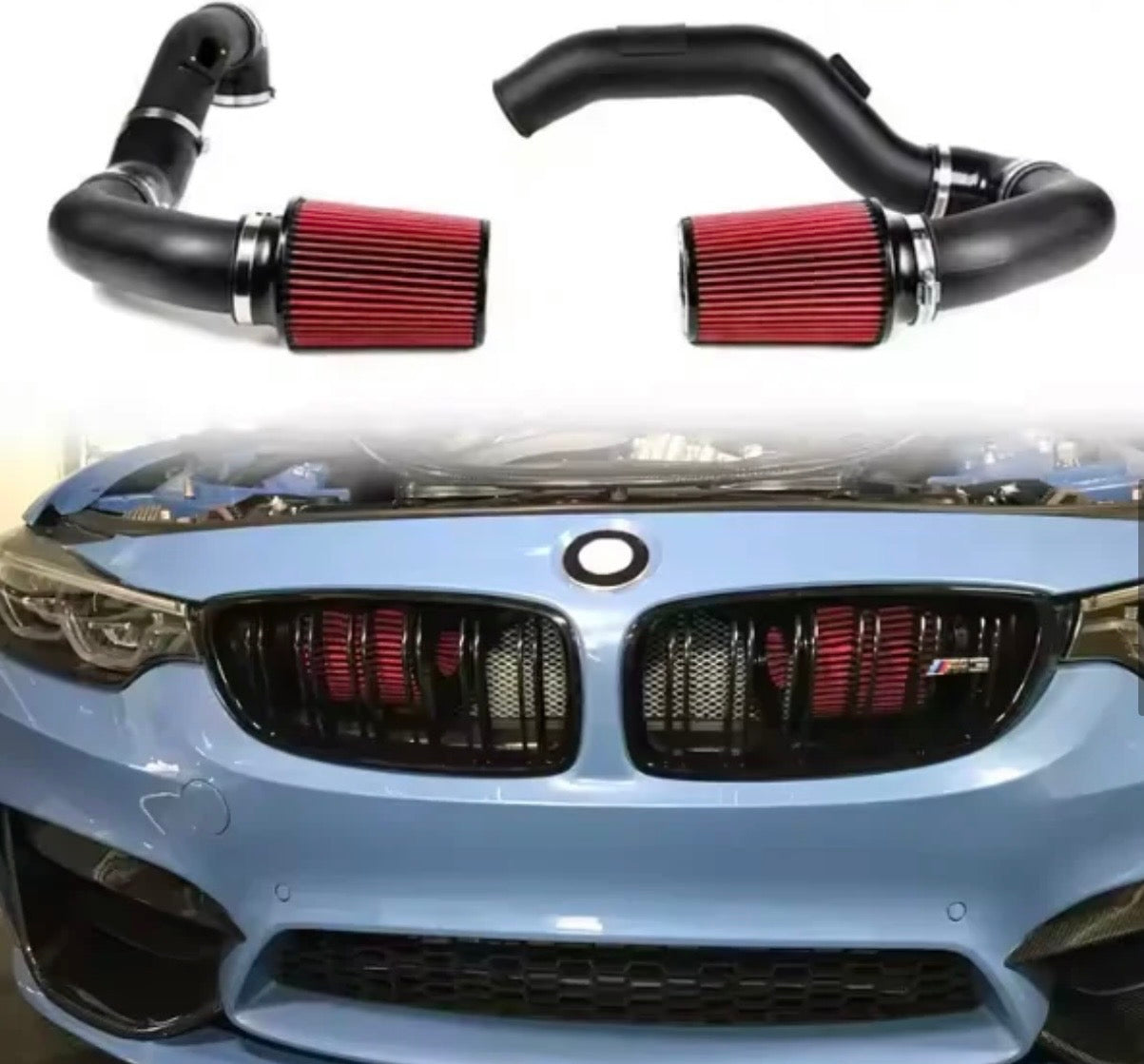 F80 M3, F82 M4, F87 M2 S55 downpipe cooler slide plate intercooler front installation cold air intake kit