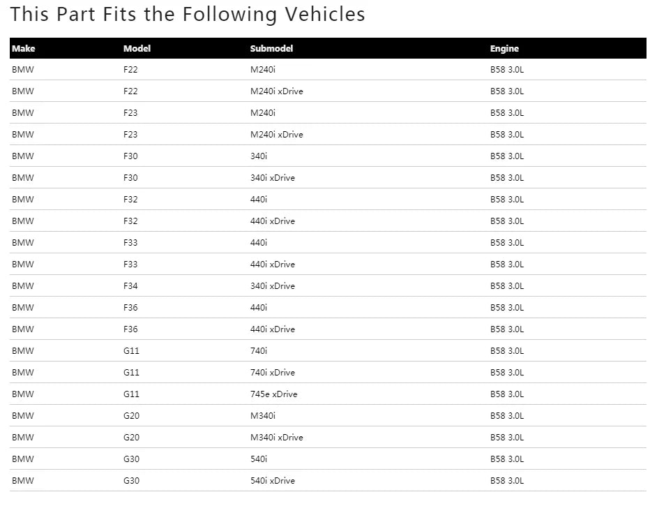 G series B58 Catless Downpipe